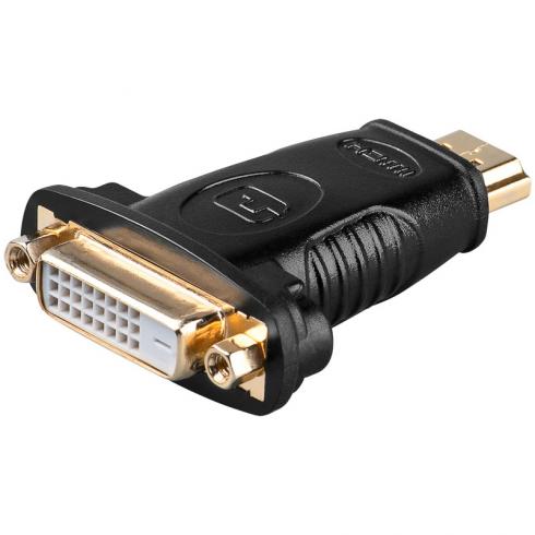 HDMI-uros/DVI-D naaras. Kullatut kontaktit. DVI-D Dual Link, 24+1 - Tuotekuva
