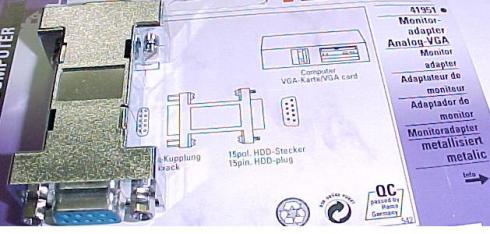 Monitoradapter analog-vga d9 naaras/d15 uros - Tuotekuva